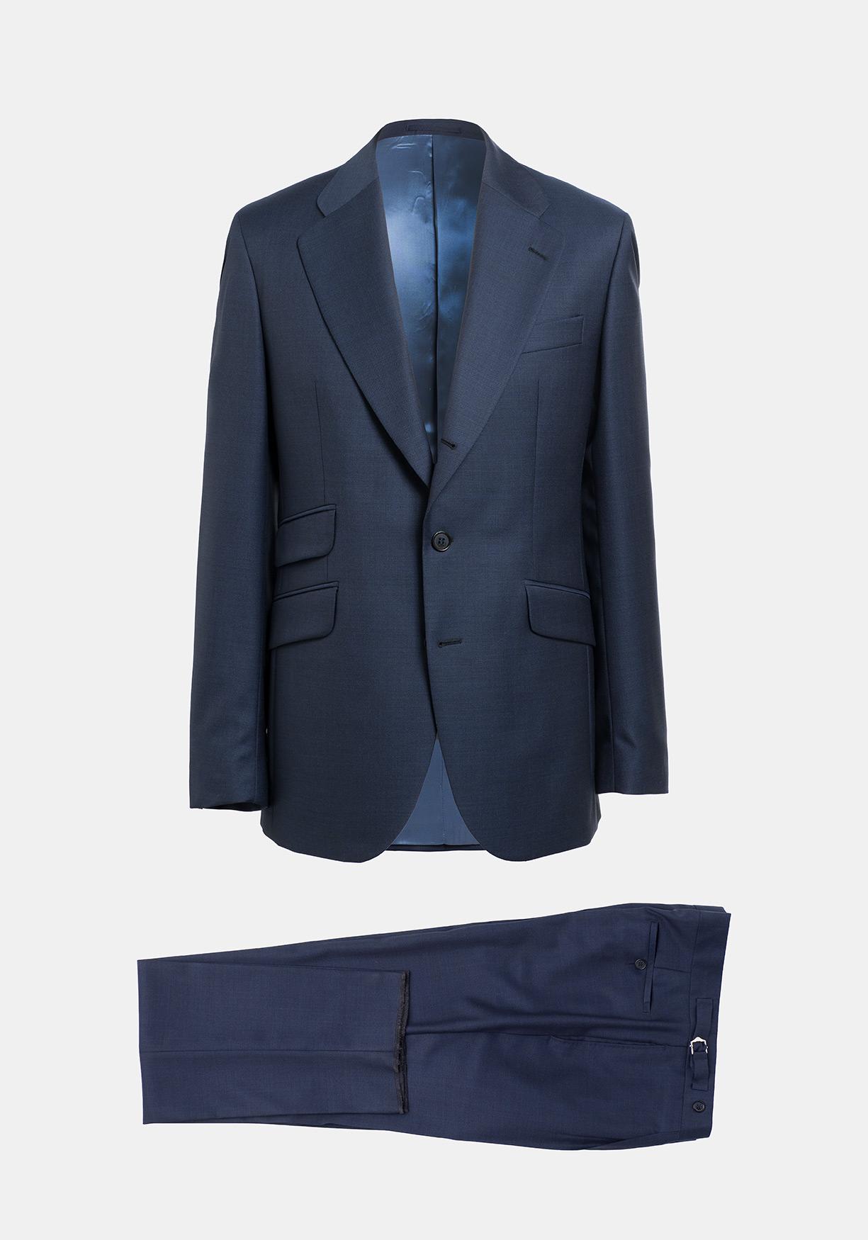 TRAJE LANA AZUL PETROLEO BOLSILLO INCLINADO CER. EXTERIOR