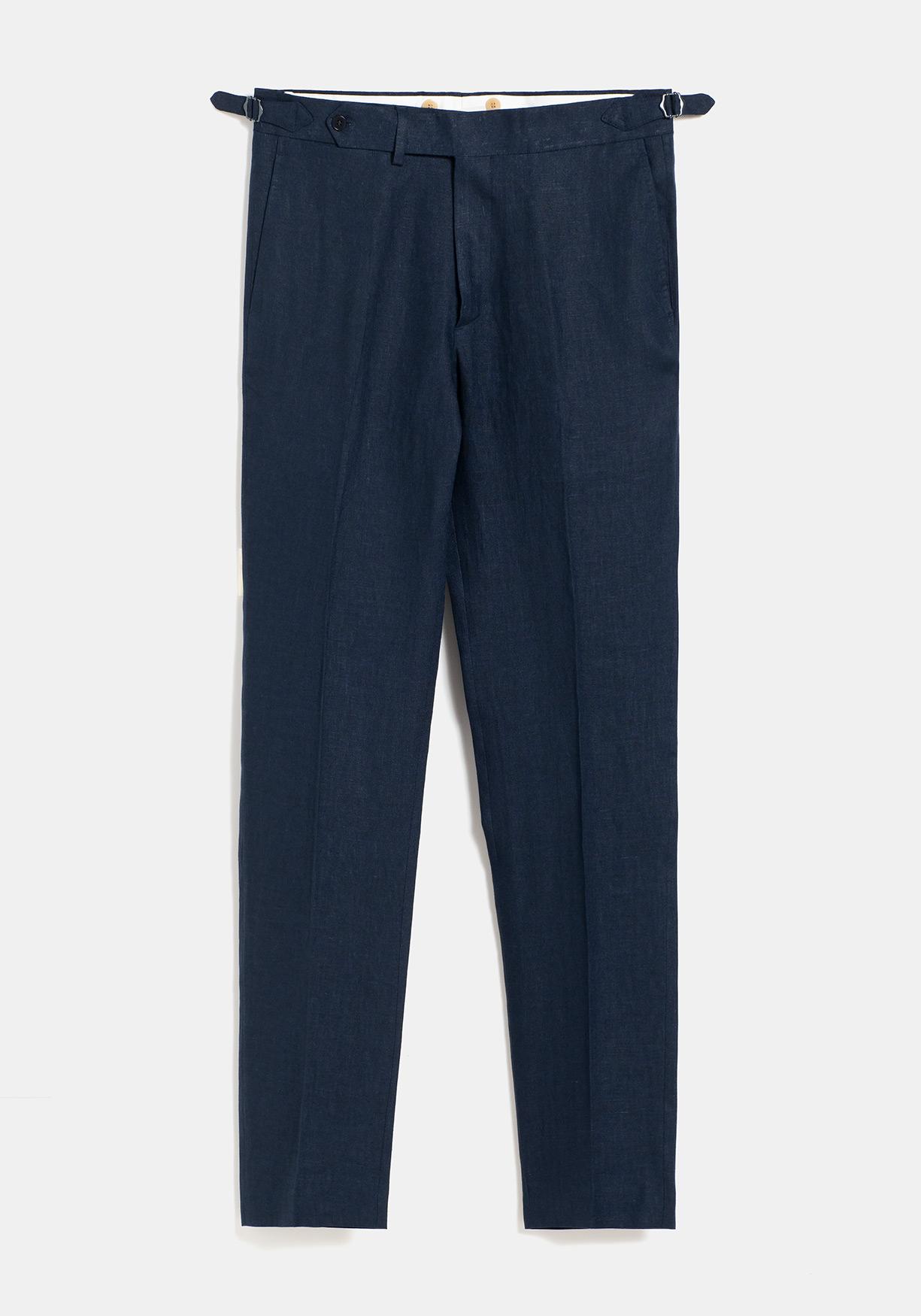 PANTALON LINO MARINO CEÑIDOR PLANO