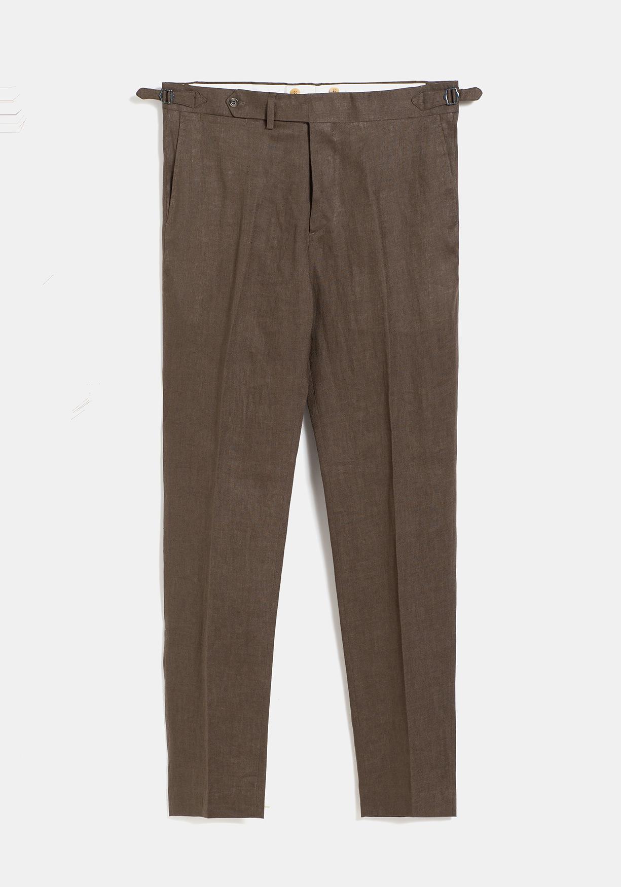 PANTALON LINO KHAKI CEÑIDOR PLANO