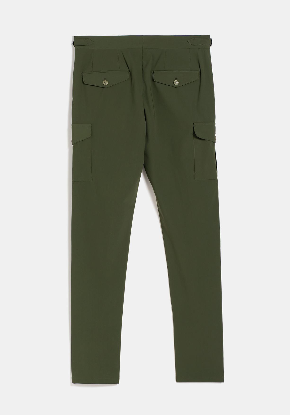 PANTALON CARGO TECNICO VERDE CLARO CEÑIDOR PLANO