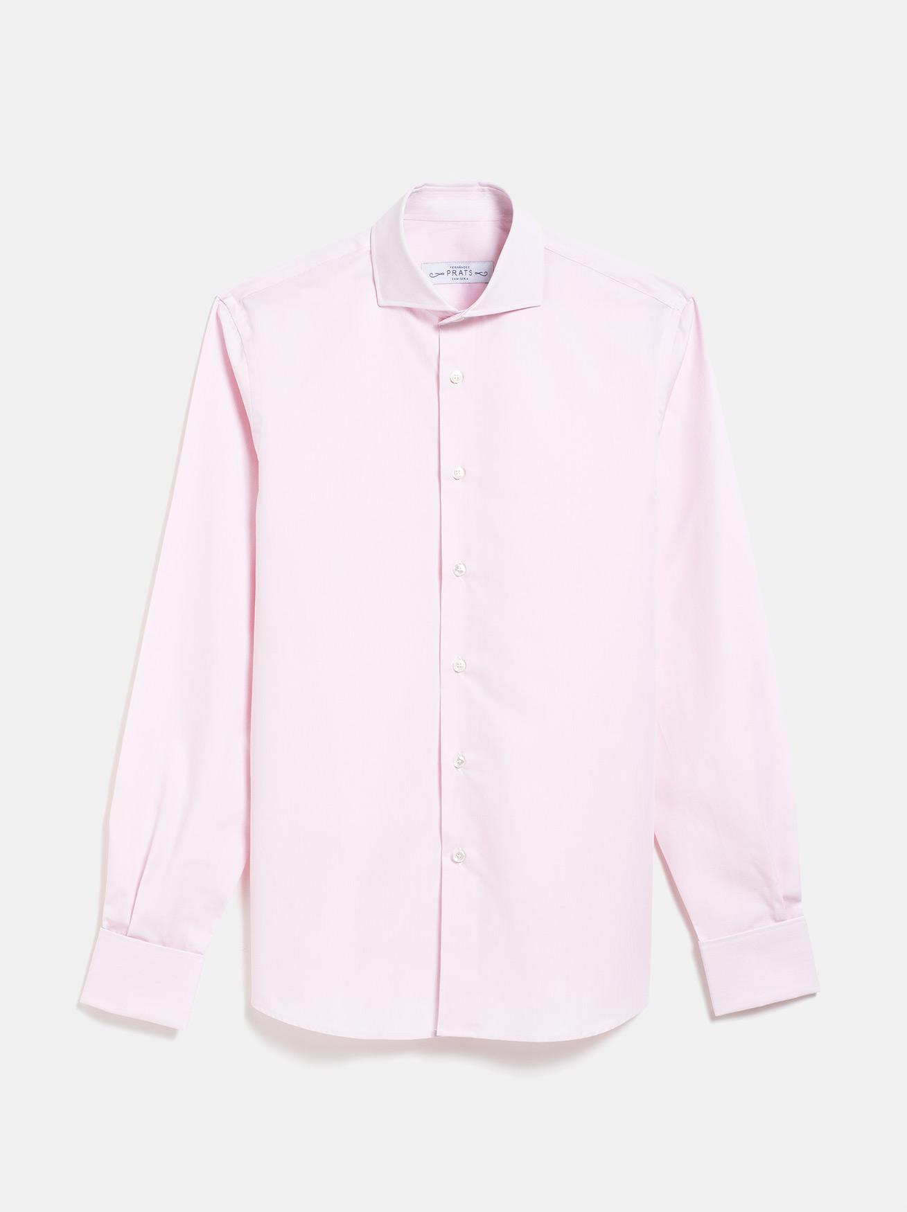 CAMISA ALGODON MIL RAYAS ROSA PUÑO GEMELO