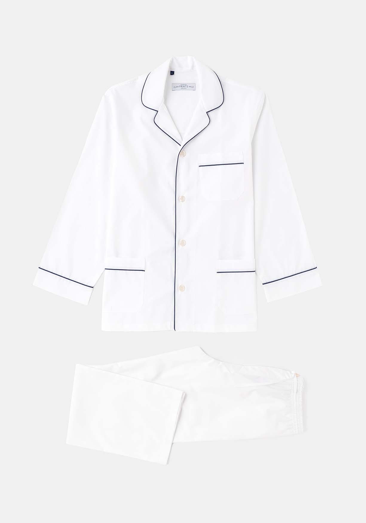 PIJAMA BLANCO VIVO MARINO