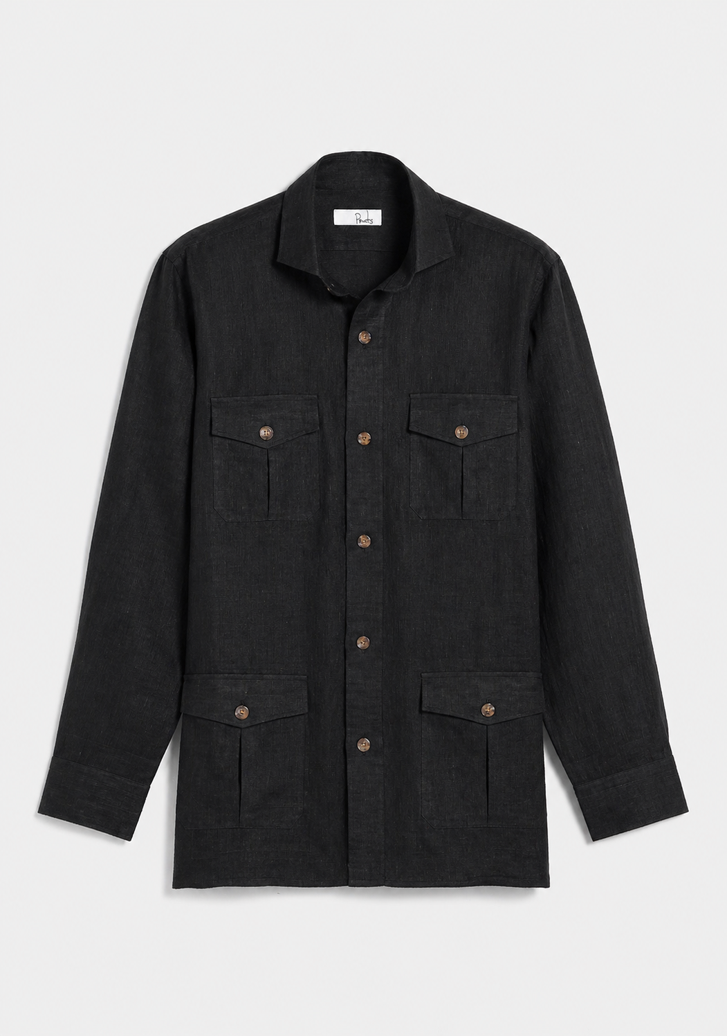 GUAYABERA LINO NEGRO
