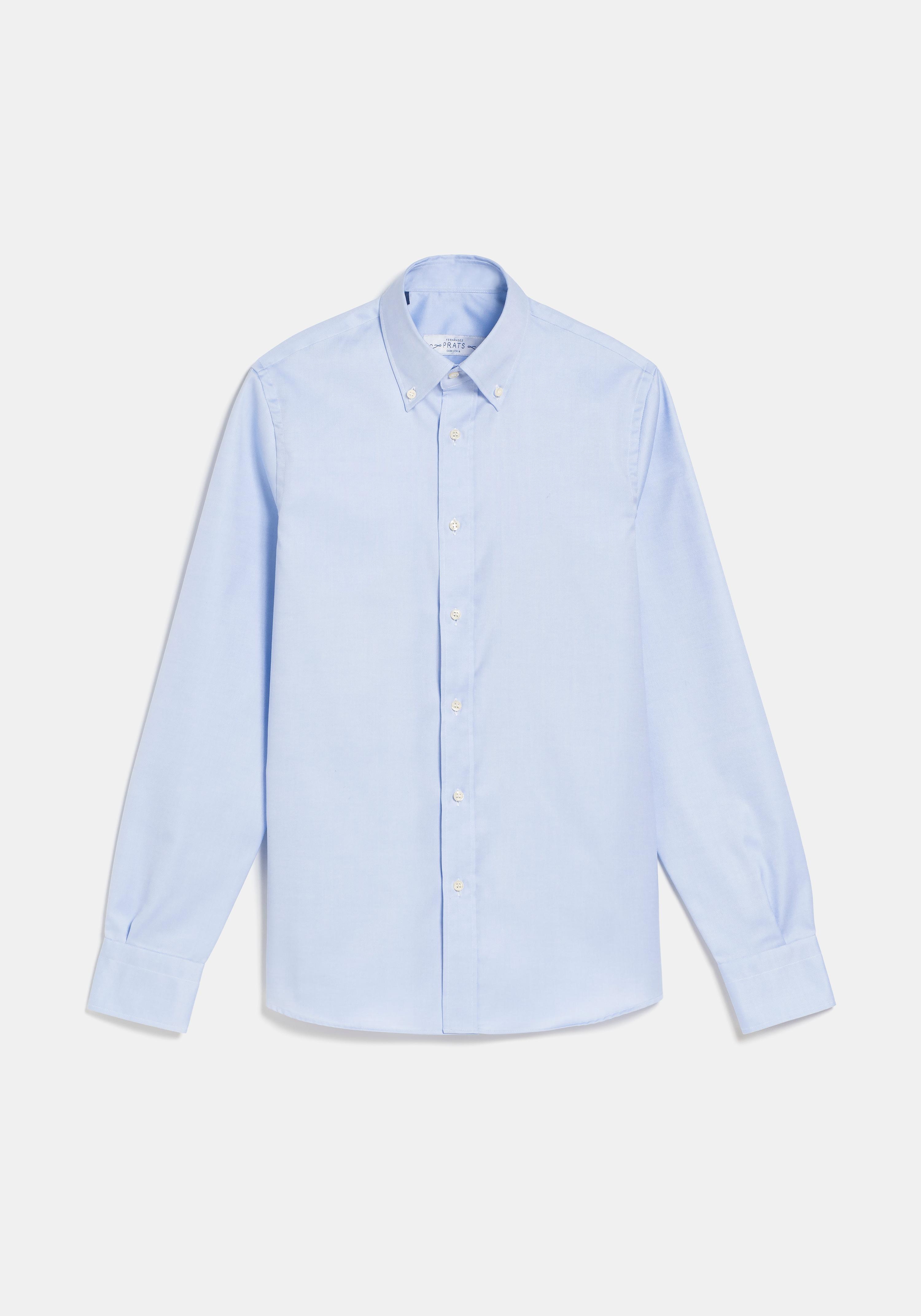 CAMISA ALGODON OXFORD AZUL MEDIO BUTTON-DOWN
